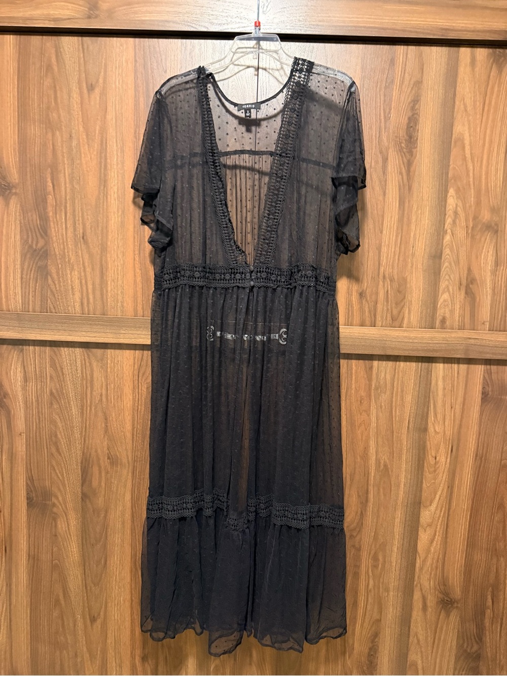 Torrid Sheer Black Lace Maxi Kimono, Size 3